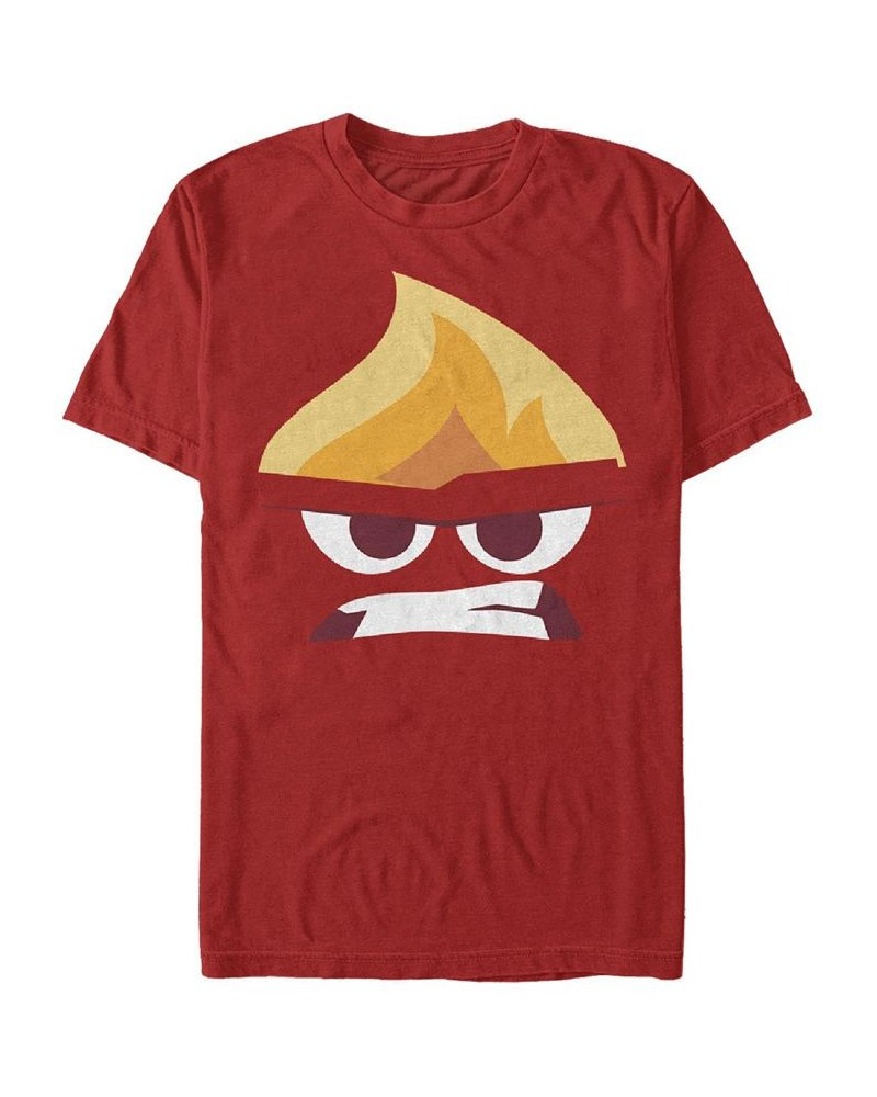 Men's Angry Face Short Sleeve Crew T-shirt Red $17.50 T-Shirts