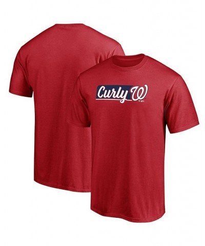 Men's Red Washington Nationals Curly W Local T-shirt $19.60 T-Shirts