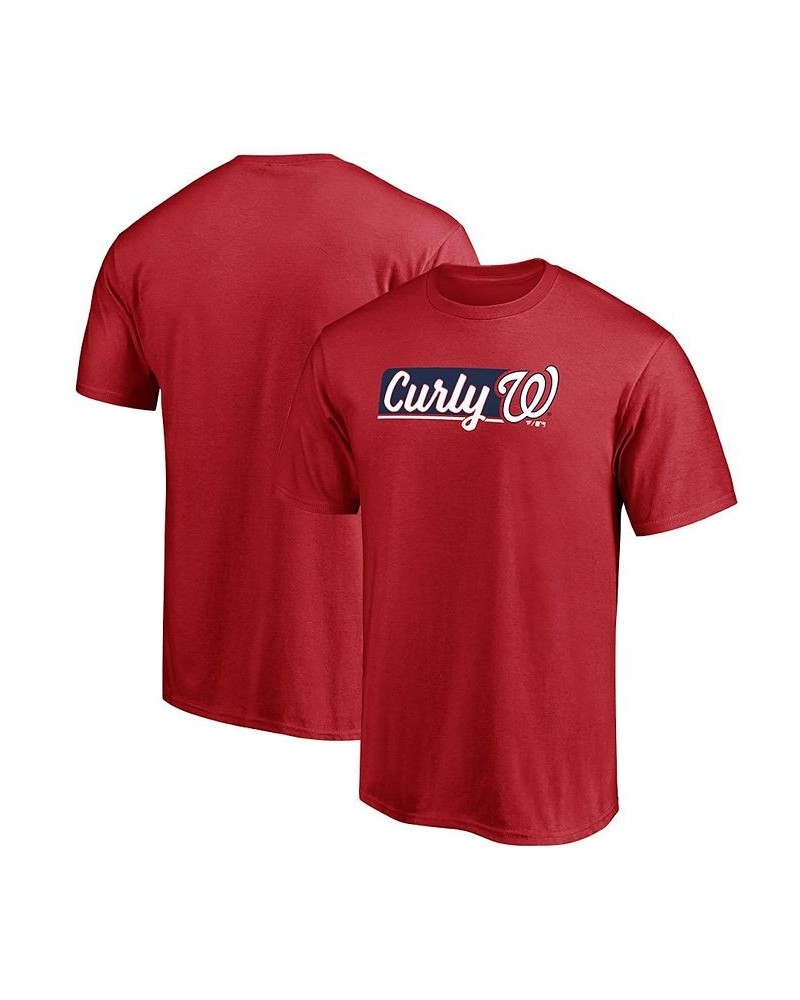 Men's Red Washington Nationals Curly W Local T-shirt $19.60 T-Shirts