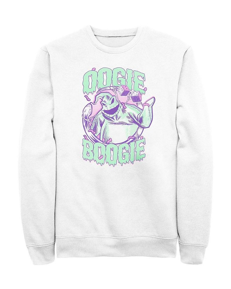 Men's Nightmare Before Christmas Oogie Boogie Crew Fleece Pullover White $22.53 Sweatshirt