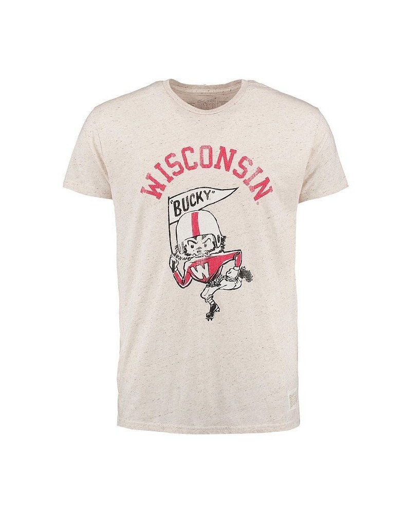 Men's Natural Wisconsin Badgers Vintage-Like Tri-Blend T-shirt $18.45 T-Shirts