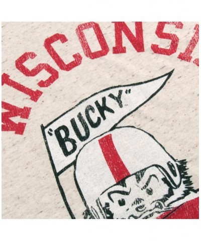 Men's Natural Wisconsin Badgers Vintage-Like Tri-Blend T-shirt $18.45 T-Shirts