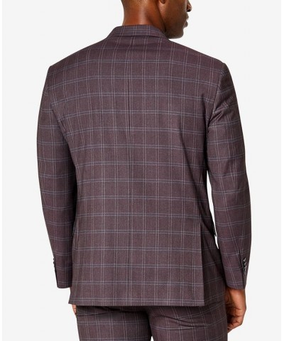 Men's Classic-Fit Patterned Suit Jacket Red $75.46 Suits
