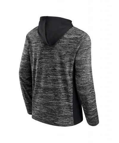 Men's Branded Heathered Charcoal and Black Toronto Raptors Instant Replay Colorblocked Pullover Hoodie $25.42 Sweatshirt