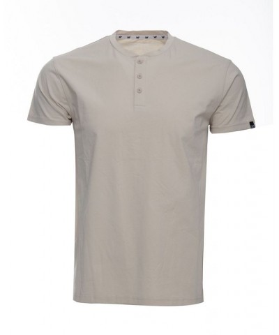 Men's Basic Henley Neck Short Sleeve T-shirt PD16 $17.39 T-Shirts
