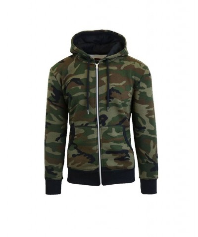 Men's Full Zip Fleece Hooded Sweatshirt Woodland C $19.94 Sweatshirt