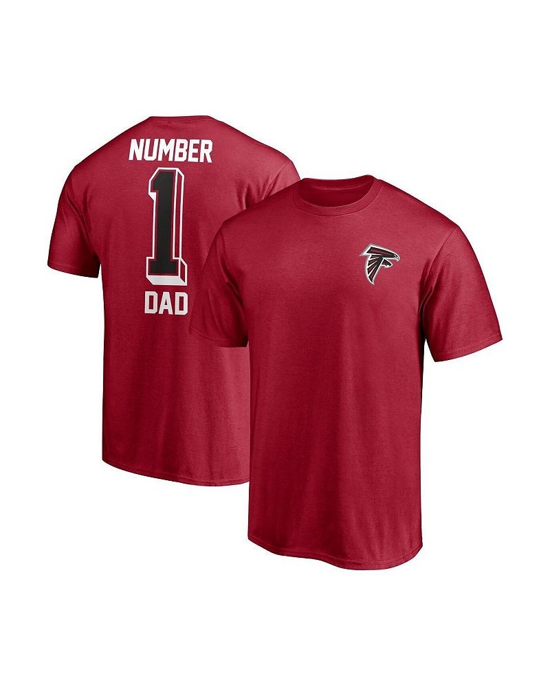 Men's Branded Red Atlanta Falcons 1 Dad T-shirt $17.22 T-Shirts