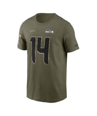 Men's DK Metcalf Olive Seattle Seahawks 2022 Salute To Service Name and Number T-shirt $19.35 T-Shirts