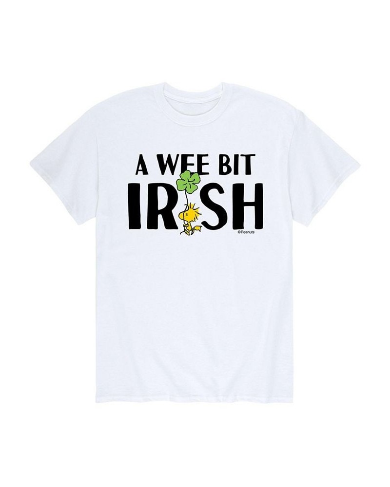 Men's Peanuts Wee Bit Irish T-Shirt White $18.89 T-Shirts
