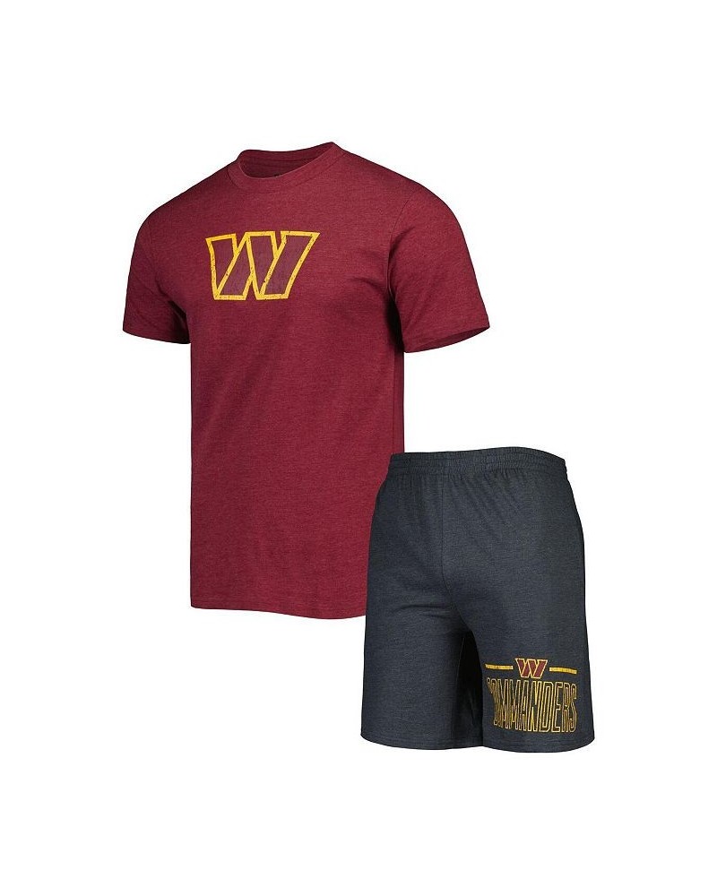 Men's Burgundy, Charcoal Washington Commanders Meter T-shirt and Shorts Sleep Set $26.00 Pajama