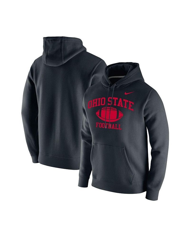 Men's Black Ohio State Buckeyes Retro Football Club Fleece Pullover Hoodie $44.19 Sweatshirt