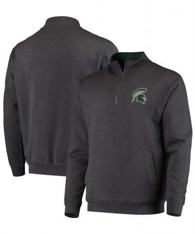 Men's Charcoal Michigan State Spartans Tortugas Logo Quarter-Zip Jacket $24.60 Sweatshirt