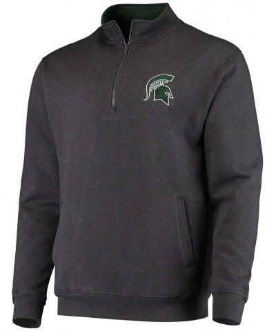 Men's Charcoal Michigan State Spartans Tortugas Logo Quarter-Zip Jacket $24.60 Sweatshirt