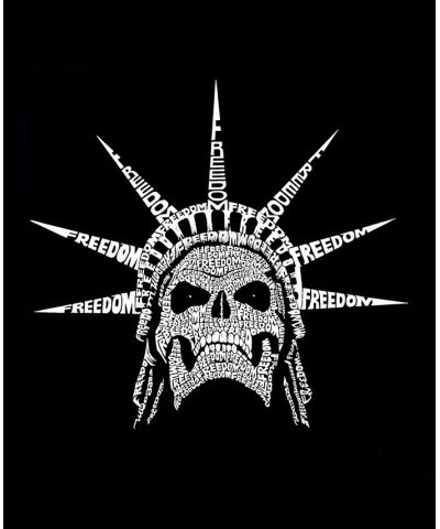 Men's Raglan Sleeves Freedom Skull Baseball Word Art T-shirt Multi $22.05 Shirts
