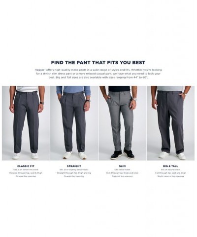 Men's Premium Classic-Fit Wrinkle-Free Stretch Elastic Waistband Dress Pants Tan/Beige $32.44 Pants