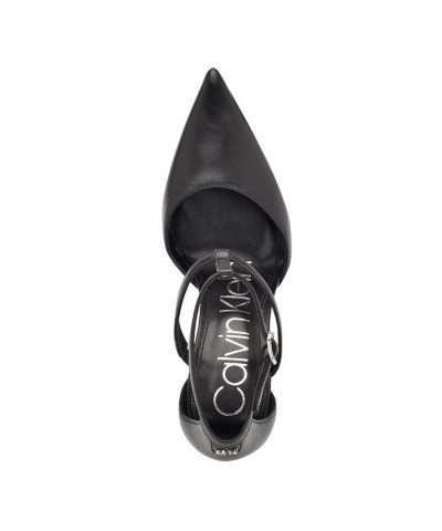 Women's Dentel Ankle Strap Dress Pumps Black $25.77 Shoes