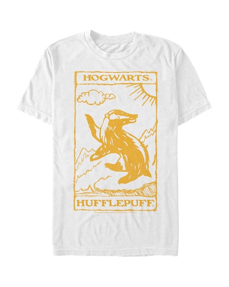 Men's Hufflepuff Tarot Short Sleeve Crew T-shirt White $17.84 T-Shirts