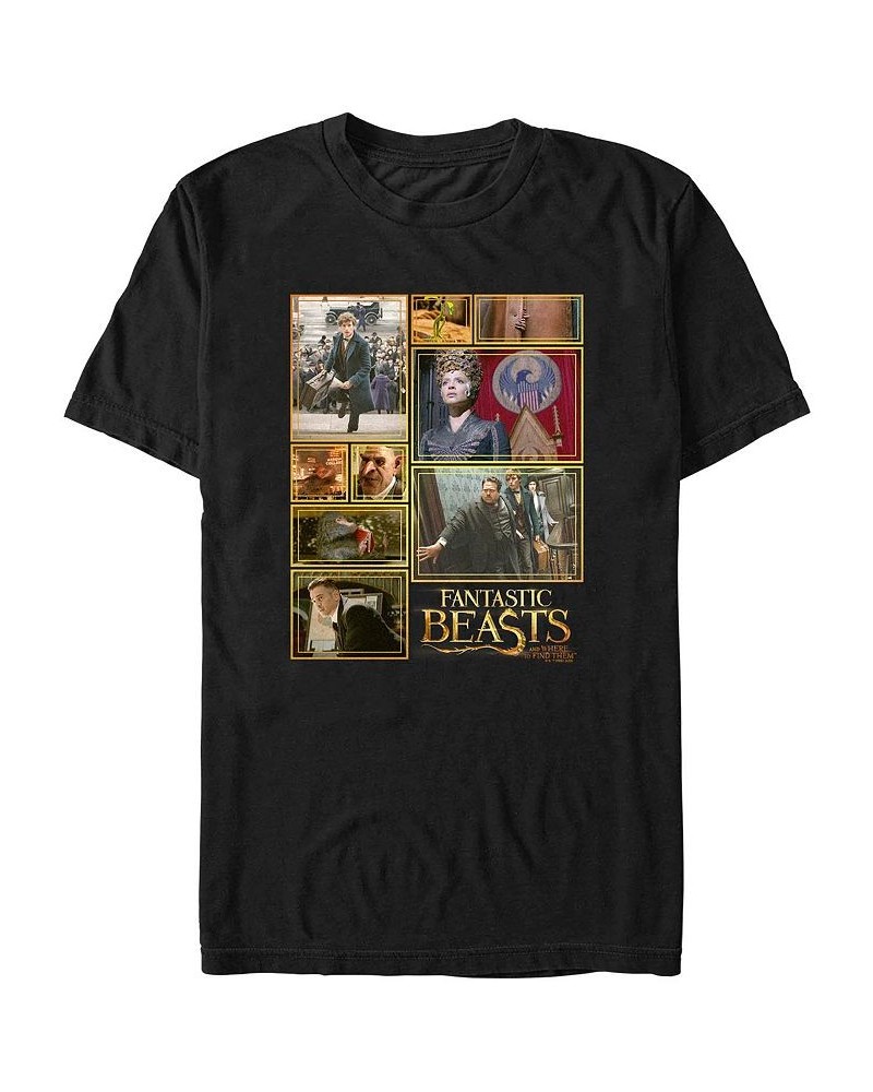 Men's Fantastic Beasts and Where to Find Them Fantastic Collage Short Sleeve T-shirt Black $14.70 T-Shirts