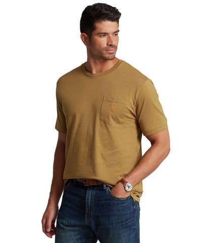 Men's Big & Tall Jersey Pocket T-Shirt Brown $31.20 T-Shirts