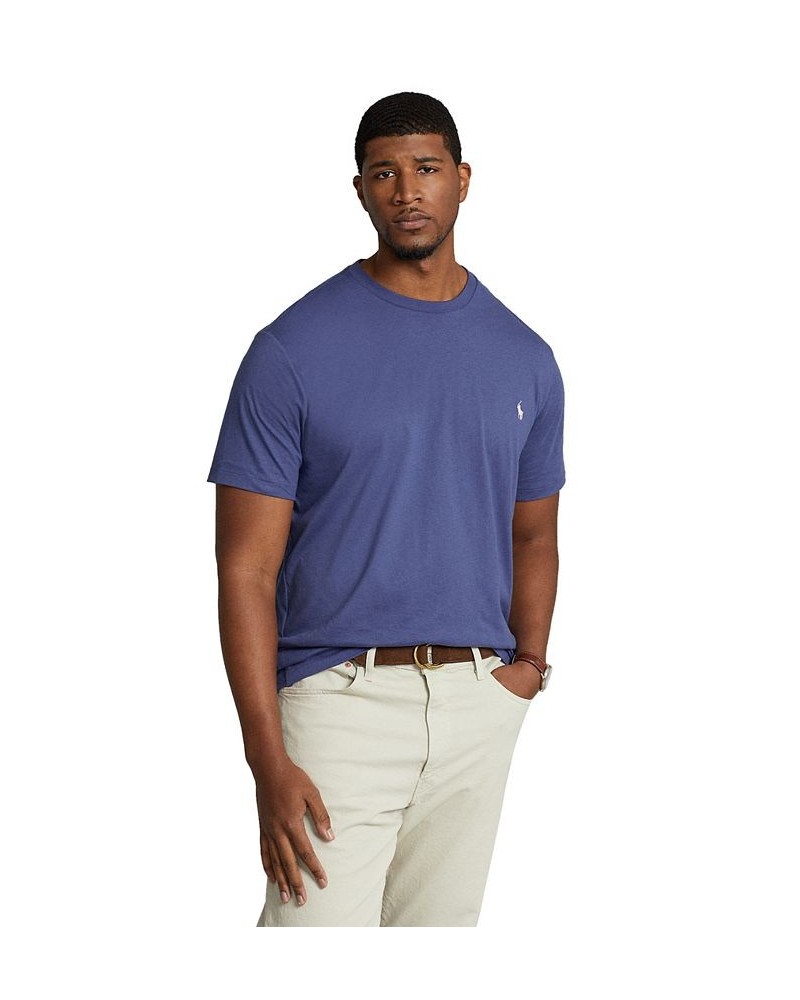 Men's Big & Tall Jersey Crewneck T-Shirt Blue $31.85 T-Shirts