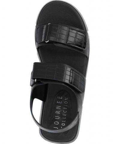 Women's Maely Lug Platform Sandals Black $42.75 Shoes
