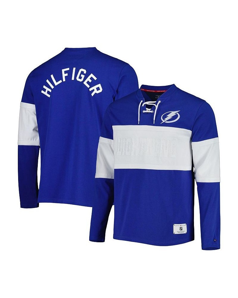 Men's Blue Tampa Bay Lightning Walter Lace-Up Long Sleeve Top $37.95 T-Shirts