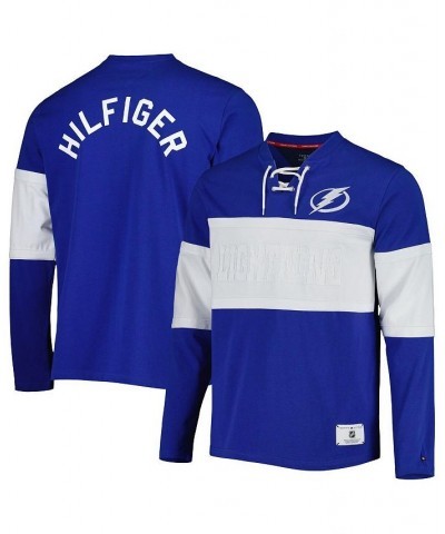Men's Blue Tampa Bay Lightning Walter Lace-Up Long Sleeve Top $37.95 T-Shirts