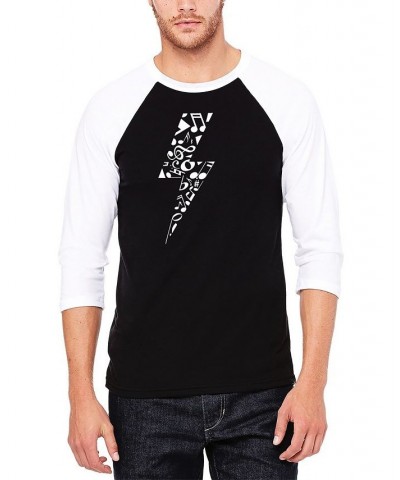 Men's Raglan Sleeves Lightning Bolt Baseball Word Art T-shirt Multi $25.19 Shirts