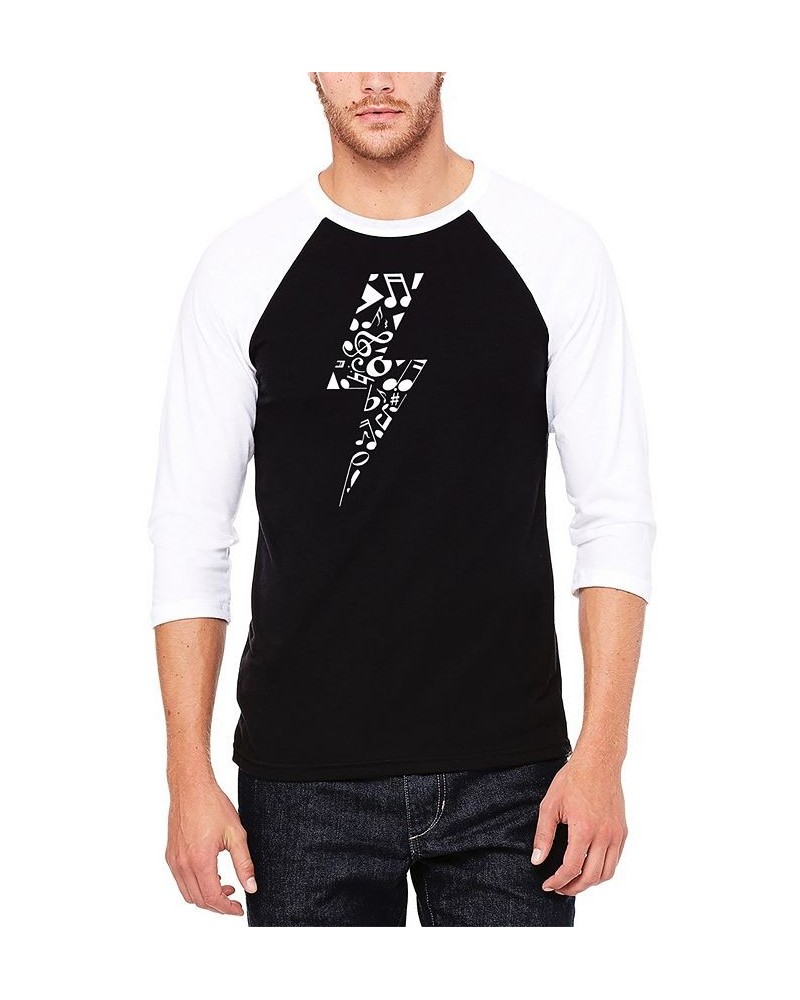 Men's Raglan Sleeves Lightning Bolt Baseball Word Art T-shirt Multi $25.19 Shirts