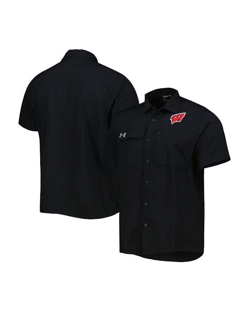 Men's Black Wisconsin Badgers Motivate Button-Up Shirt $45.04 Shirts