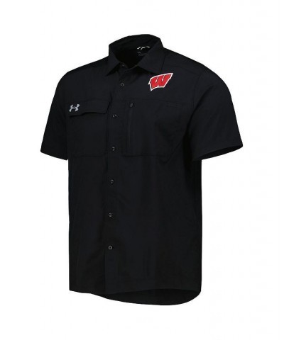 Men's Black Wisconsin Badgers Motivate Button-Up Shirt $45.04 Shirts