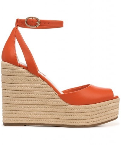 Paige Espadrille Wedge Sandals Orange $67.50 Shoes