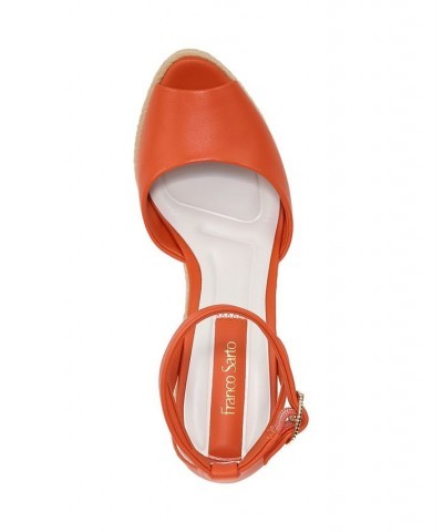 Paige Espadrille Wedge Sandals Orange $67.50 Shoes