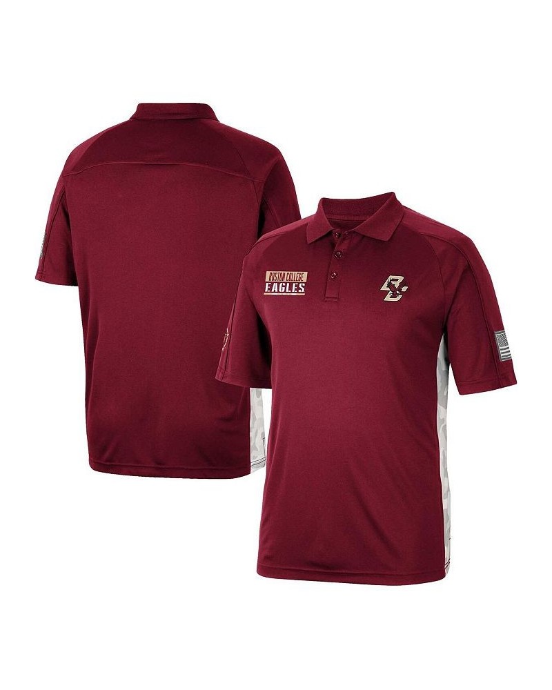 Men's Maroon Boston College Eagles OHT Military-Inspired Appreciation Snow Camo Polo Shirt $34.19 Polo Shirts