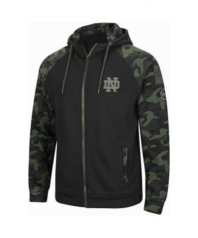 Men's Black Notre Dame Fighting Irish OHT Military-Inspired Appreciation Camo Raglan Full-Zip Hoodie $39.95 Sweatshirt