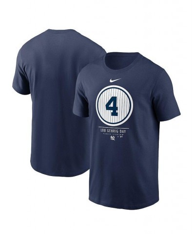 Men's Navy New York Yankees 2021 Lou Gehrig Day T-shirt $21.60 T-Shirts