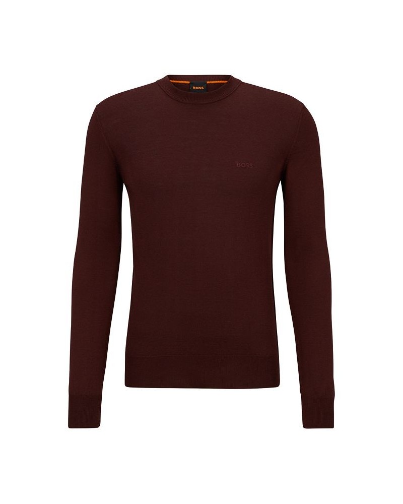 BOSS Men's Regular-Fit Tonal Logo Crew-Neck Sweater Red $42.12 Sweaters