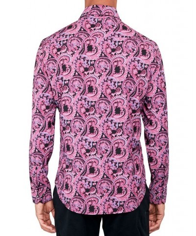 Men's Regular-Fit Non-Iron Performance Stretch Paisley Button-Down Shirt Red $49.23 Shirts