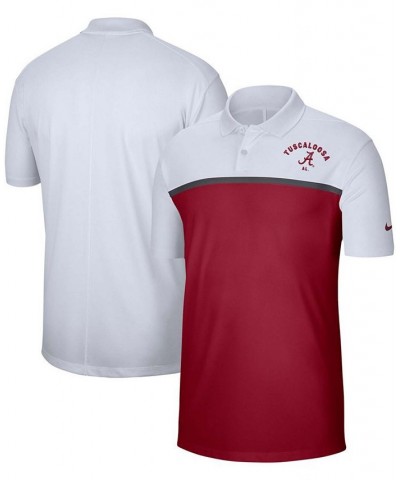 Men's Big and Tall White-Crimson Alabama Crimson Tide Color Block Victory Performance Polo $27.50 Polo Shirts