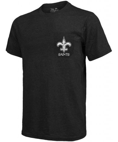 New Orleans Saints Tri-Blend Pocket T-shirt - Black $35.39 T-Shirts