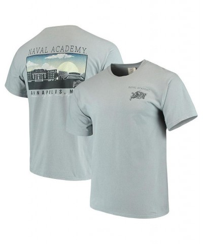 Men's Gray Navy Midshipmen Team Comfort Colors Campus Scenery T-shirt $19.74 T-Shirts