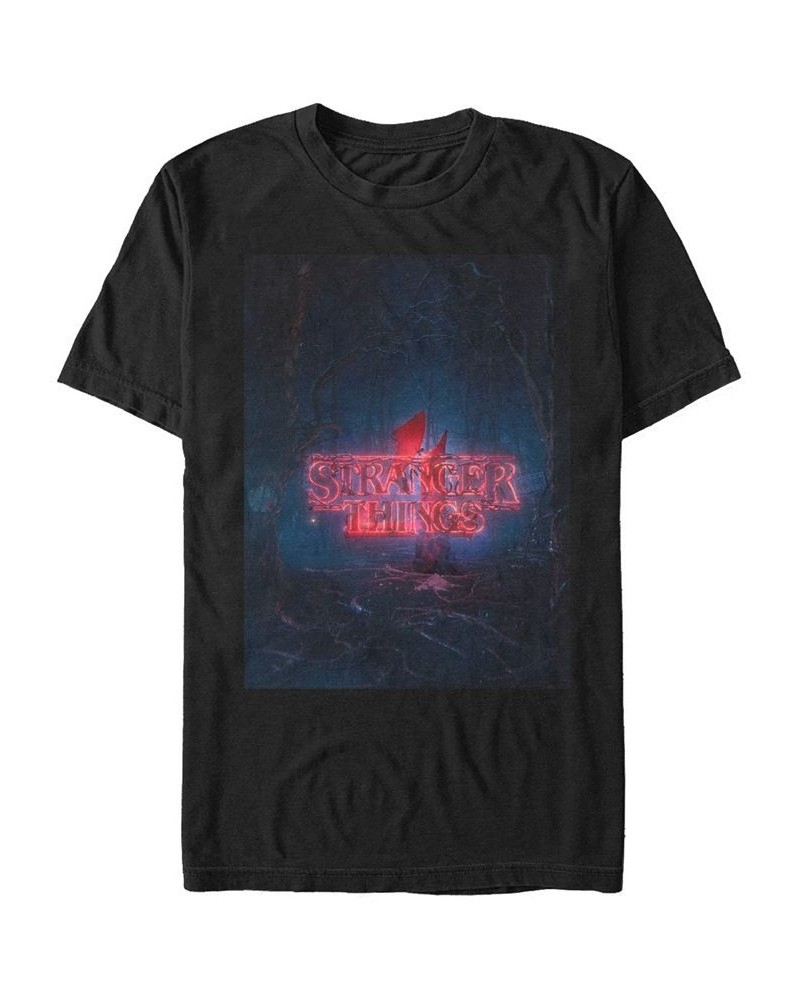Men's Stranger Things 4 Poster Short Sleeve T-Shirt Black $14.35 T-Shirts