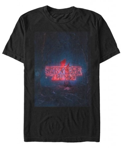 Men's Stranger Things 4 Poster Short Sleeve T-Shirt Black $14.35 T-Shirts