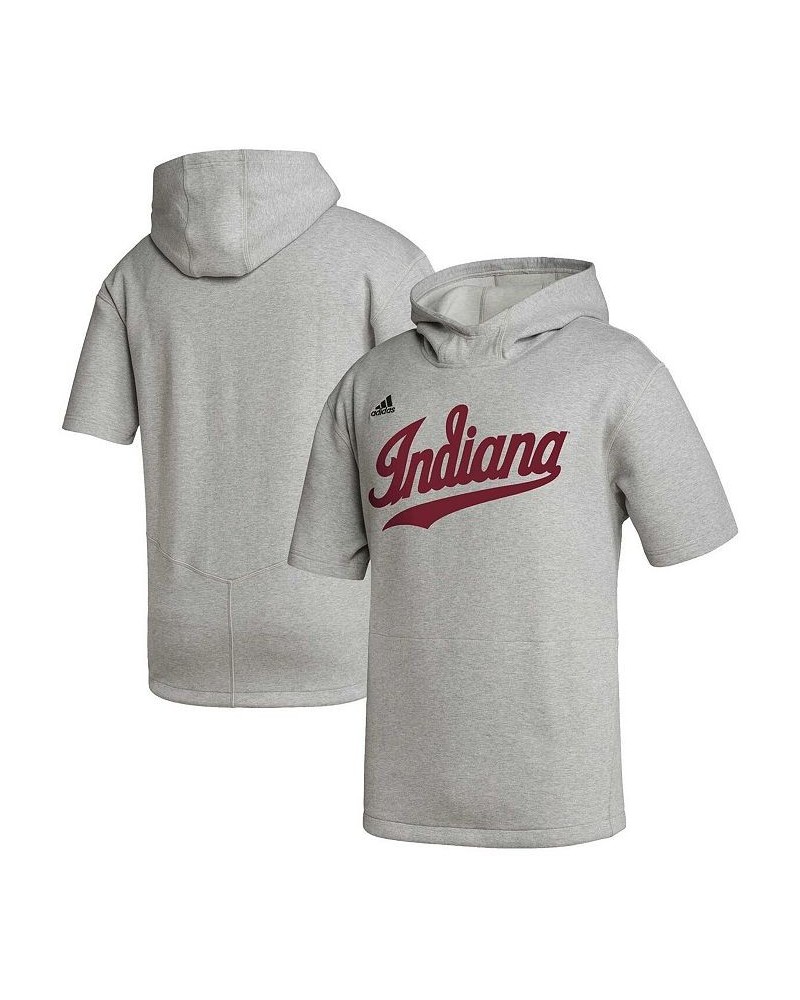 Men's Heather Gray Indiana Hoosiers Modern Classics Baseball Icon Tri-Blend Short Sleeve Pullover Hoodie $39.20 Sweatshirt