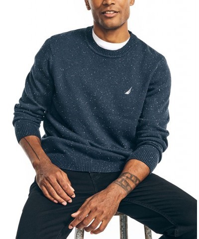 Men's Sustainably Crafted Donegal Speckle Crewneck Sweater Blue $13.30 Sweaters