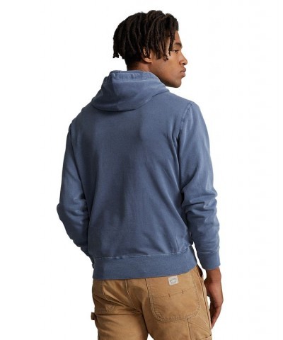 Men's Polo Denim Fleece Hoodie Blue $41.16 Sweatshirt