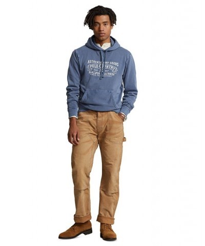 Men's Polo Denim Fleece Hoodie Blue $41.16 Sweatshirt