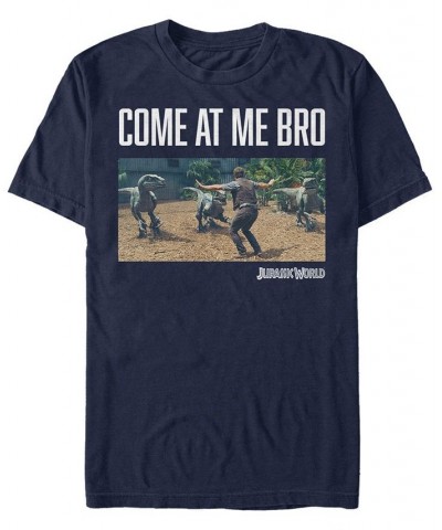 Jurassic World Men's Come At Me Bro Short Sleeve T-Shirt Blue $20.99 T-Shirts