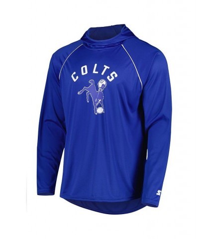 Men's Royal Indianapolis Colts Vintage-Like Logo Raglan Hoodie T-shirt $26.65 T-Shirts
