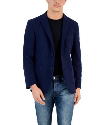 Men's Slim-Fit Hooded Sport Coat Blue $134.20 Blazers